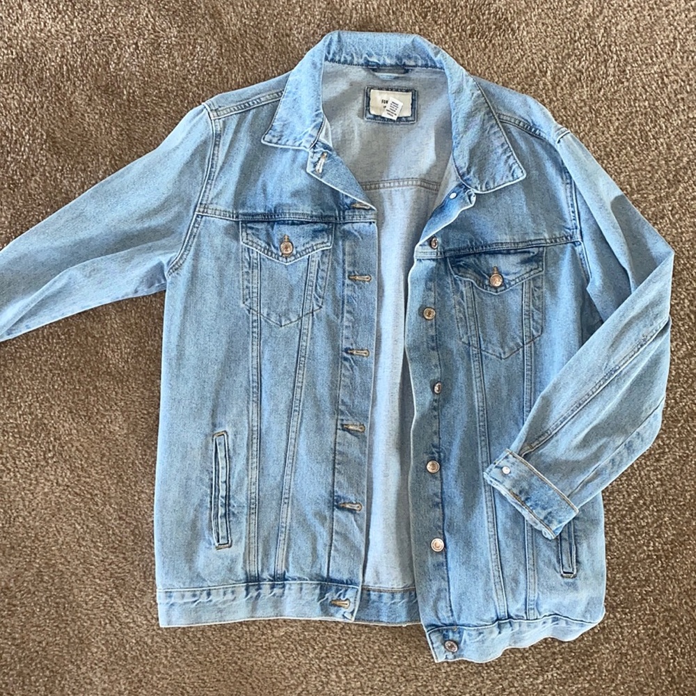 Oversized light denim jacket